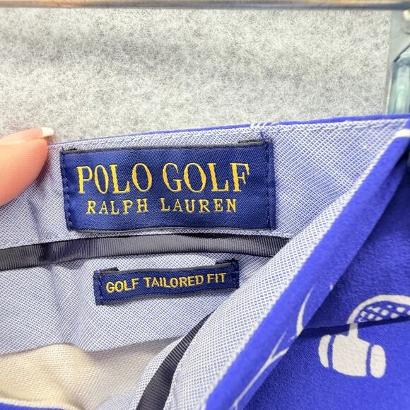 Polo Golf Ralph Lauren Pants Mens 32x31 Blue Novelty Print Tailored Fit Sports - Picture 2 of 7